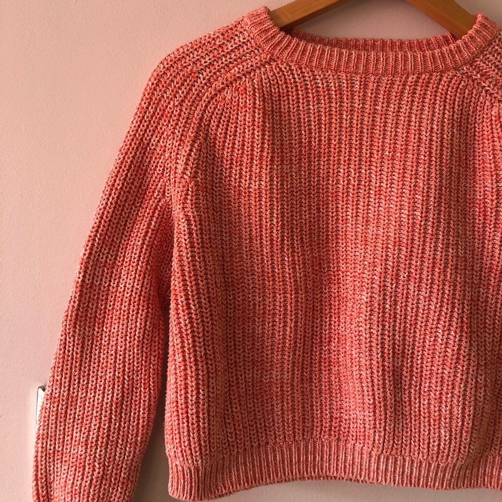 Coral Pink Cropped Sweater 💗🌸